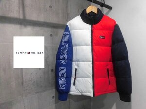 美品 TOMMY HILFIGER トミーヒルフィガー フラッグカラー PRIMALOFT プリマロフト 中綿 ジャケット L/袖プリント ダウンジャケット/メンズ