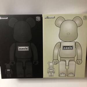 激レア ベアブリック オアシス 白&黒 セット 100%&400% (BE@RBRICK oasis white chrome black 新品未開封 本物 正規品)