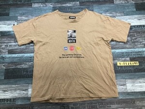 ANAP アナップ レディース フォトプリント クルーネック 半袖Tシャツ F ブラウンベージュ