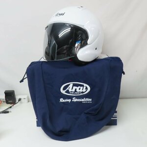 【美品】Arai アライ MZ-F XO ジェットヘルメット グラスホワイト XXXLサイズ 大きい バイク 二輪 オートバイ スクーター 原付