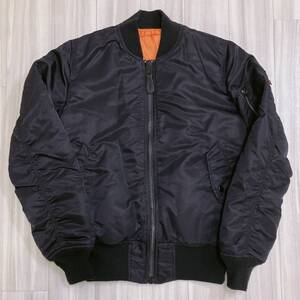 美品 ALPHA INDUSTRIES MA-1 フライト ジャケット ミリタリー ブラック S 