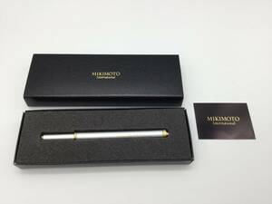 #6064　MIKIMOTO ミキモト ボールペン パール付き シルバー×ゴールド 筆記用具 ブランド