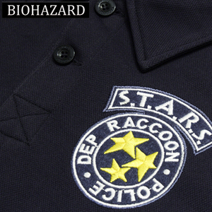 レア Mサイズ BIOHAZARD S.T.A.R.S. バイオハザード スターズ ポロシャツ ネイビー Raccoon Police アンブレラ Resident Evil 生化危机