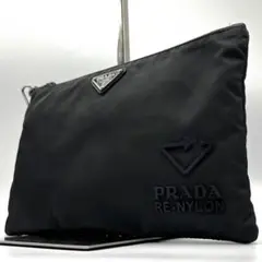 現行品【極希少】PRADA プラダ クラッチバッグ RE-NYLON ブラック