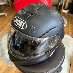 SHOEI フルフェイス ヘルメット Mサイズ ショウエイ システムヘルメット フリップアップ マットブラック 黒 替シールド2枚付