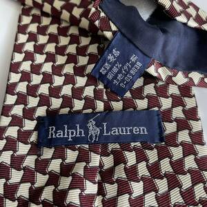 RALPH LAUREN（ ラルフローレン） ボルドーホワイトネクタイ