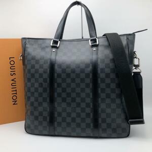 【鑑定済】LOUIS VUITTON ルイヴィトン ダミエグラフィット　タダオ　ビジネスバッグ　黒　2way ビジネス　仕事　会議　出張 N51192　