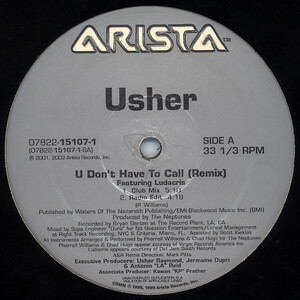 米12 Usher U Dont Have To Call (Remix) 07822151071 ARISTA /00250