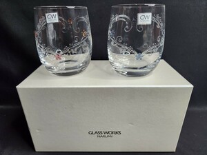 ◆ナルミ with LOVEペアグラス / NARUMI GLASS WORKS GW クリスタル crystal 硝子 ガラス食器 新品未使用