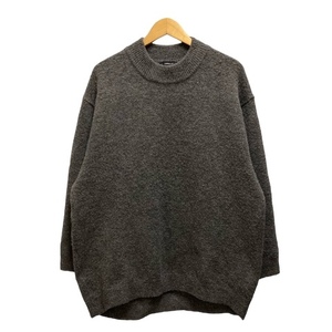 ザラ ZARA KNIT ニット セーター オフネック 無地 長袖 M グレー レディース