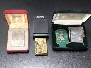 ZIPPO LIGHTER ジッポライター 3個 まとめ セット売り ウィンディ limited 1995/ JAZZ コントラバス 1995/モアイ 1996 現状品 CA039000