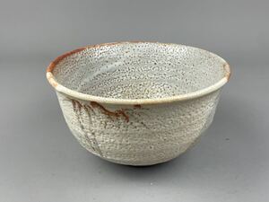 ねずみ志野 小鉢 菓子鉢 19.0cm 美濃焼食器 多治見 絵器彩陶 時代物 茶道具 昭和レトロ