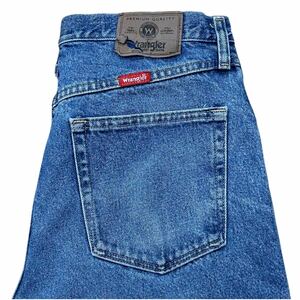 WRANGLER ラングラー ストレートジーンズ W33 ブルー USA規格 デニムパンツ (OL298)