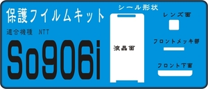 SO906i用 液晶面＋レンズ面付保護シールキット４台分