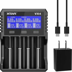 VX4 SET XTAR VX4電池充電器 単三単四 1.5Vリチウム電池/1.2Vニッケル水素/3.6V /3.7V Li-i