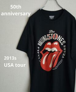 希少デッドストック　2013年　The ROLLING STONES 50周年記念Tシャツ ローリングストーンズ ライブ　USA会場限定 アメリカンツアーTシャツ