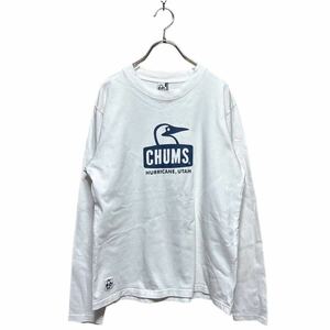 ●洗濯プレス済み● CHUMS チャムス 長袖Tシャツ カットソー プリントT コットン100% sizeS【2050】