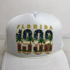 【US買付品】90s キャップ　メッシュキャップ　FLORIDA　1998 白