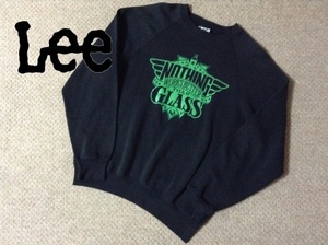 ★古着★リー 裏地起毛 スウェット シャツ 黒 ブラック アメリカ製 USA製 90s ヴィンテージ NOTHING GLASS Lee