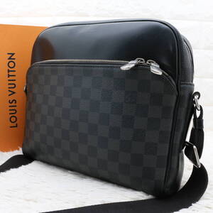 LOUIS VUITTON ルイヴィトン ダミエ グラフィット デイトンPM N41408 ショルダーバッグ サコッシュ 斜め掛け メンズ ビジネス レザー