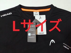 Lサイズ 送料無料 即決 ヘッド HEAD メンズ 吸水速乾 DRY Tシャツ 抗菌防臭 ストレッチ 半袖【ブラック】ポリ100％ ゴルフ スポーツウェア