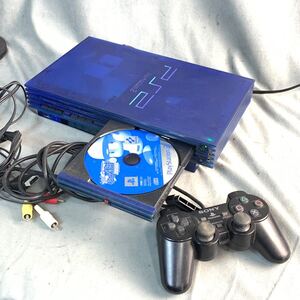 ＝+1スタ！ SONY PlayStation2 プレステ2 SCPH-37000 オーシャンブルー 付属品有 コントローラー PS2