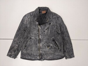 6．JAPAN BLUE JEANS 日本製 ブラック デニム ダブル ライダース コットン ジャケット ブルゾン ジャパンブルージーンズ メンズSy706