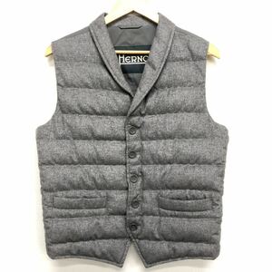 【HERNO】ヘルノ★ジレベスト 中綿 シルク カシミヤ ショールカラージレ PI0333U-38087 サイズ48 09