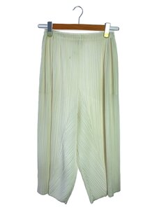 PLEATS PLEASE ISSEY MIYAKE◆ワイドパンツ/3/ポリエステル/WHT/PP71-JF248/プリーツ