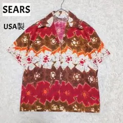 SEARS 花柄 アロハシャツ TALON製ジッパー