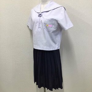 O300 (中古) 兵庫県 荒井中学校 セーラー服 上下セット /M/W66/白3本ライン/半袖/夏服/夏用/制服/学生服/中学校/高校/女子学生