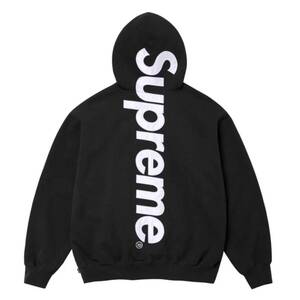 【都内直営店購入】Supreme Satin Applique Hooded ブラック Mサイズ シュプリーム サテンアップリケフーディー 黒 ロゴ 完売 送料無料