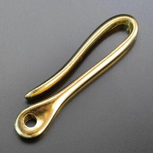 釣り針フック 真鍮パーツ ナチュラル [ Mサイズ ] ブラス レザークラフト|キーリングホルダー キーチェーン 接続金具