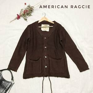 厳選★美品　AMERICANRAGCIE　アメリカンラグシー　ウールカーディガン　大き目　ブラウン L　かわいい古着