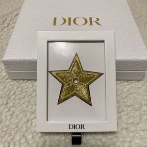 新品 未使用 非売品 ディオール Christian Dior ノベルティ ピンバッジ スター 星 ゴールド刺繍 バッチ チャーム ブローチ クリスチャン