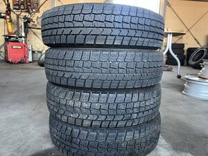 ◆SP15◆155/65R14 75Q DUNLOP WM02 スタッドレスタイヤ　2020年製　4本セット　7分山