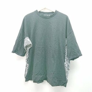 ◇ niko and … ニコアンド クルーネック サイドストライプ オーバーサイズ 半袖 Tシャツ サイズM ブラック メンズ E