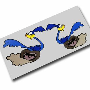 海外　限定品　送料込み Road Runner Decal Sticker ロードランナー ステッカー シール デカール 130mm x 100mm 2枚セット ステッカー