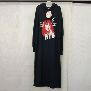 HYSTERIC GLAMOUR フード付きワンピース パーカーワンピース スウェット ヒステリックグラマー 新品未使用 ロング ブラック