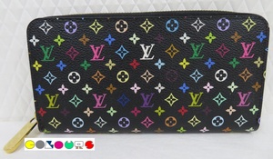 〔COLOURS〕良品■M60243■ジッピー・ウォレット■マルチカラー■ノワール×グルナード■LOUIS VUITTON