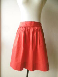 美品　バナナリパブリック　赤レッド　フレアーギャザースカート　夏　サイズ２　