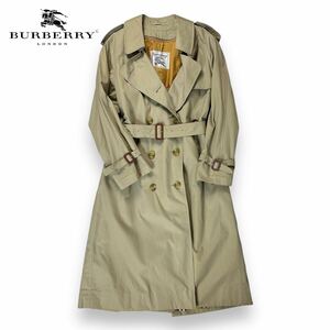 【美品】BURBERRY Burberrys バーバリー コットン トレンチコート ロングコート ノバチェック ベージュ 7ARサイズ ウール裏地付き