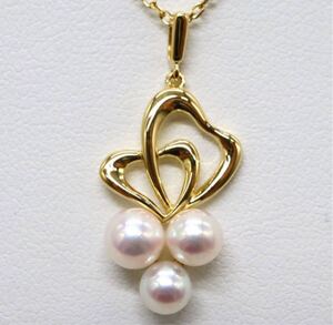 1円〜!!テリ抜群!!良質!!MIKIMOTO(ミキモト)▲アコヤ本真珠ベビーパールネックレス▲D◎ 3.8g 約39.5cm necklace jewelry EB9/ED4 C55