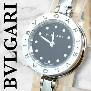 1スタ ☆新品 未使用 付属品完☆ BVLGARI ブルガリ ビーゼロワン 新型 BZ23 B SS 黒 文字盤 クォーツ 電池式 腕時計 バングル ウォッチ