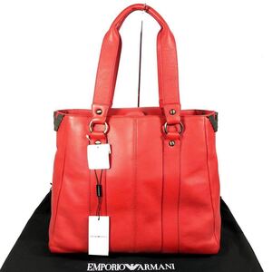 未使用品【エンポリオアルマーニ】本物 EMPORIO ARMANI トートバッグ イーグル金具 ショルダーバッグ 本革 レザー メンズ レディース 伊製