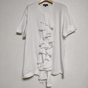 COMME des GARCONS HOMME PLUS フリル付き 半袖Ｔシャツ カットソー AD2019 ホワイト コムデギャルソンオムプリュス 4-0525S F95295