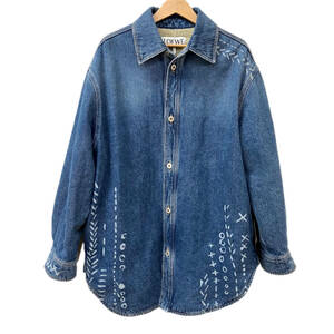 LOEWE ロエベ 2021AW Printed Oversize Denimshirt Jacket H526Y05W24 プリントオーバーサイズデニムシャツジャケット ボア サイズ44