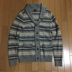 H&M エイチアンドエム KNIT ニット ショール カーディガン セーター オルティガ ボーダー