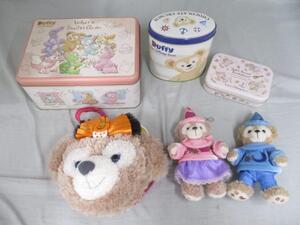 【同梱可】中古品 ディズニー ダッフィー シェリーメイ 10周年 ぬいぐるみバッジ パスケース 空き缶 グッズセット