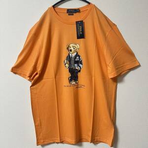 新品 未使用 POLO RALPH LAUREN ポロラルフローレン カスタムスリムフィット 半袖Tシャツ Tシャツ ポロベア オレンジ メンズ L